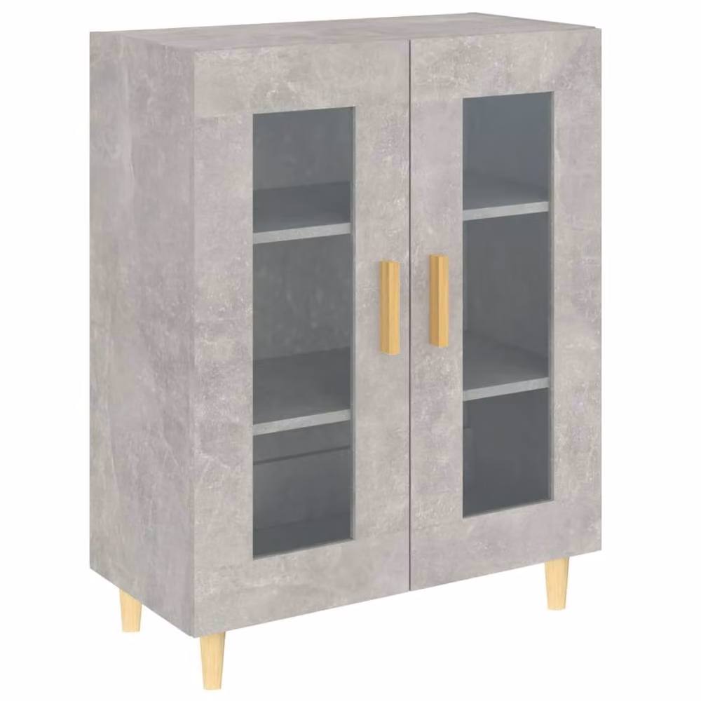 Berkfield Home Modern Sideboard in Grey with Glass and MDF, W/D/H: 69.5 x 34 x 90 cm – 2
