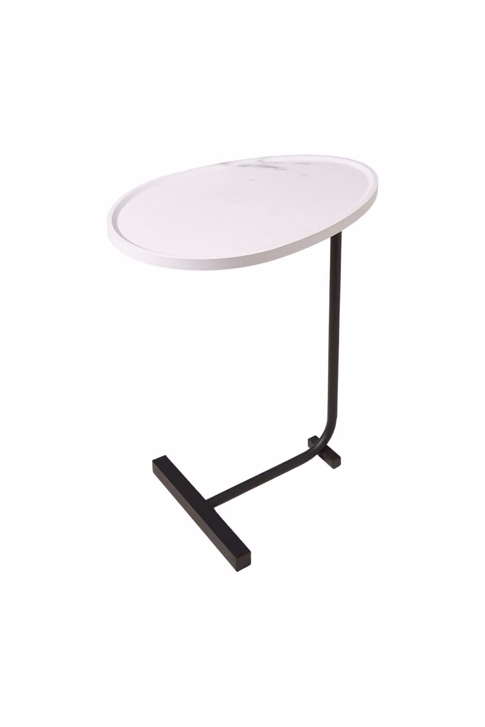 Living and Home White Metal Side Table with Round MDF Tabletop – 3