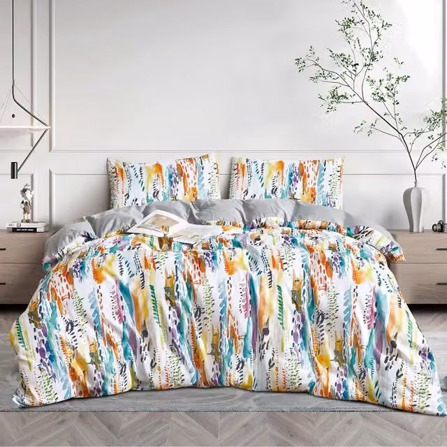 Ezysleep Floral Printed Duvet Set and Pillowcase in Multicolour and Turquoise, 230 cm
