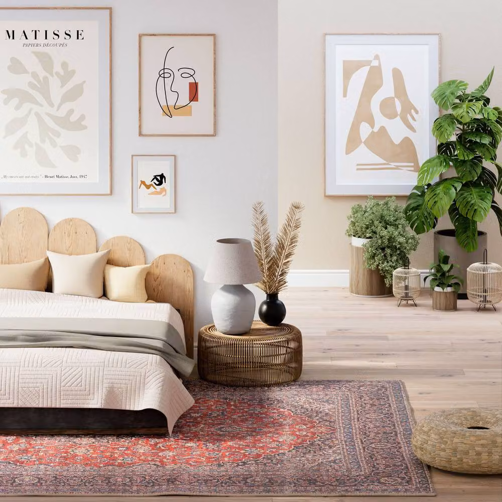Kukoon Red Floral Traditional Flatwoven Living Room and Hallway Area Rug, W: 160 cm, L: 230 cm – 3