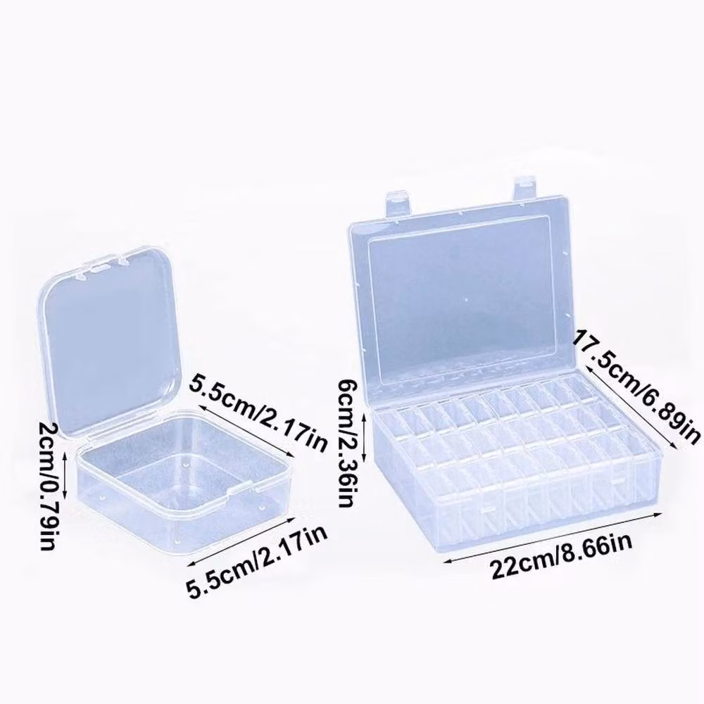 EONLION 30-Piece Transparent Plastic Bead Organiser Box with Lid – 2