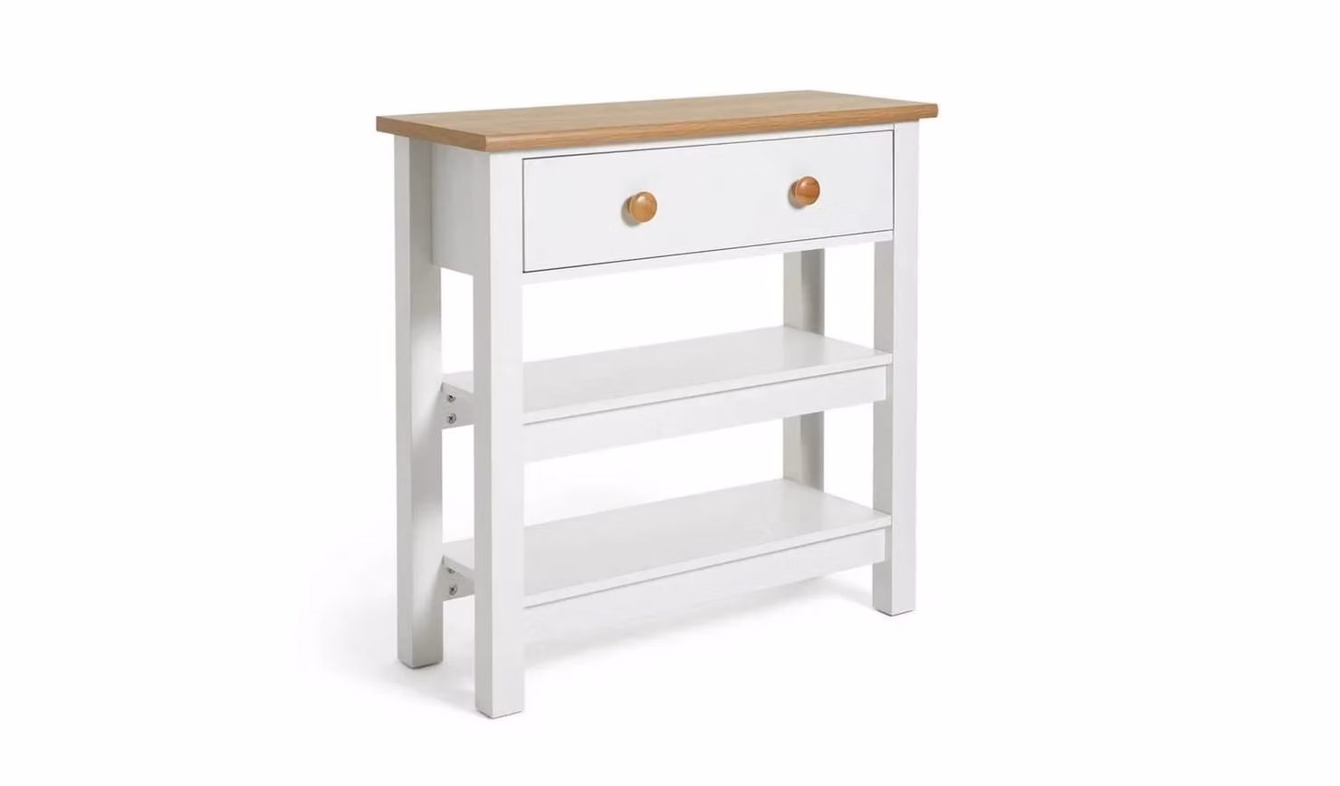 Winchester 1 Drawer Console Table in White for Hallway, Living Room or Bedroom, W/D/H: 80 x 33 x 79.6 cm