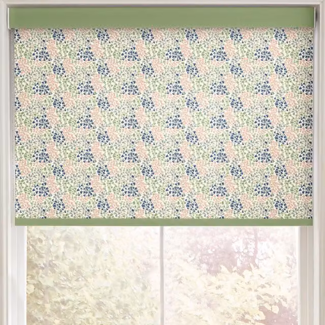 Cath Kidston Bluebells Floral Blackout Made to Measure Roller Blind in Multicolour and Green