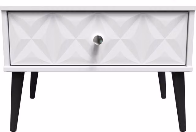 2 U Toledo Wide Side Table with 1 Drawer in White
