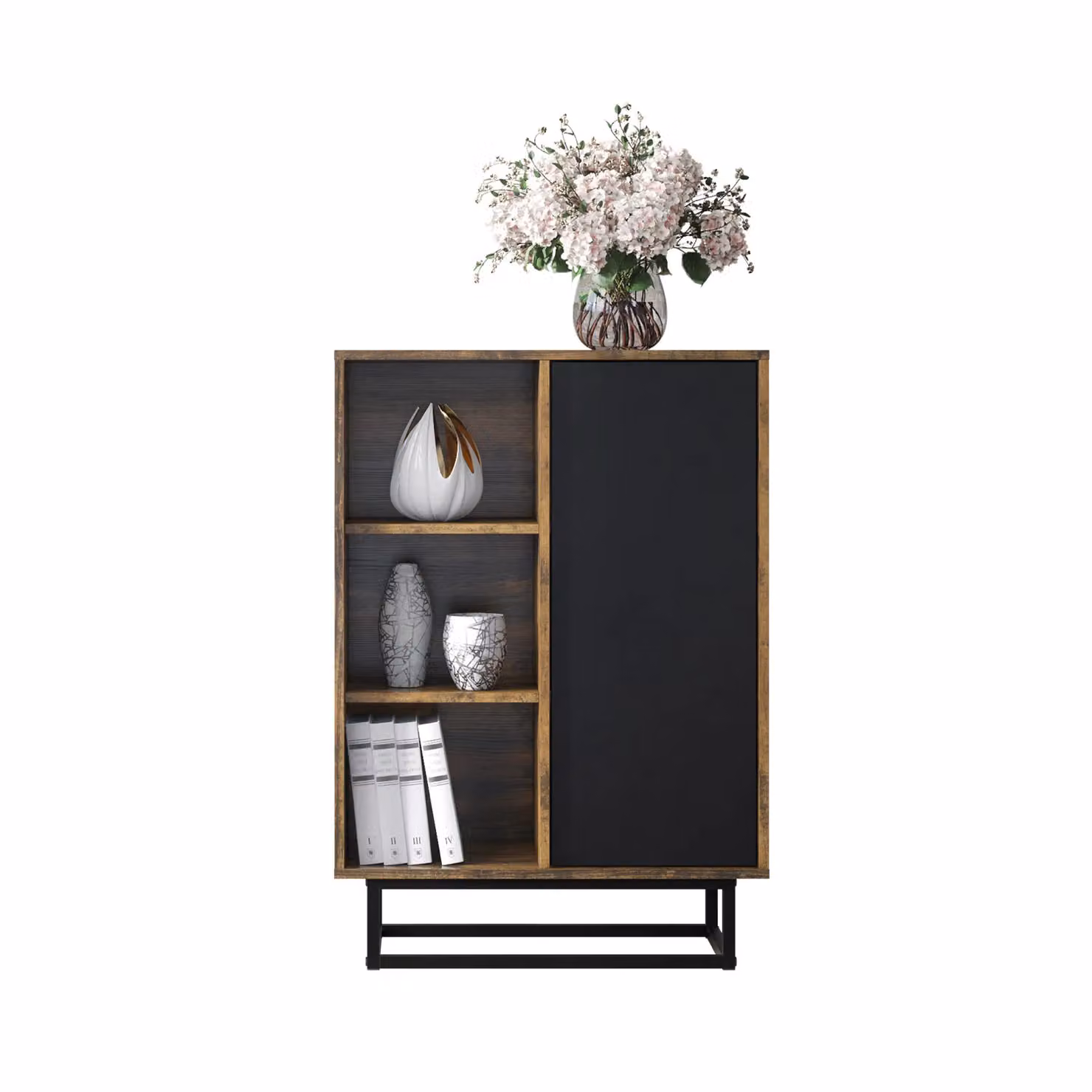 Mex Furniture LTD Industrial Style Sideboard in Dark Brown, W: 100 cm, H: 70 cm, D: 35 cm – 3