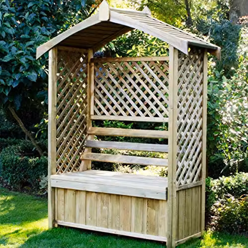 Forest Garden Lyon Arbour in Rustic Brown Wood – 2