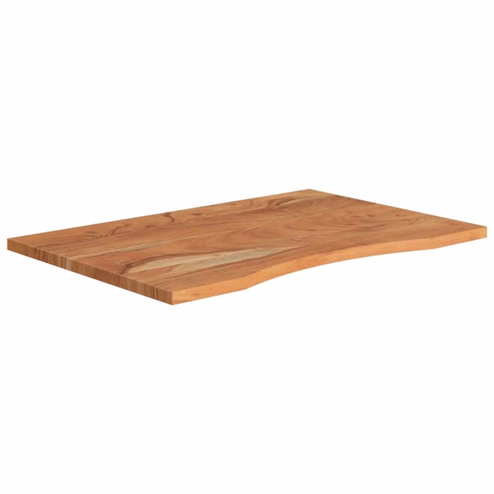 Berkfield Home Rectangular Solid Wood Acacia Desk Top, Brown, W: 80 cm, D: 60 cm, H: 2.5 cm – 3