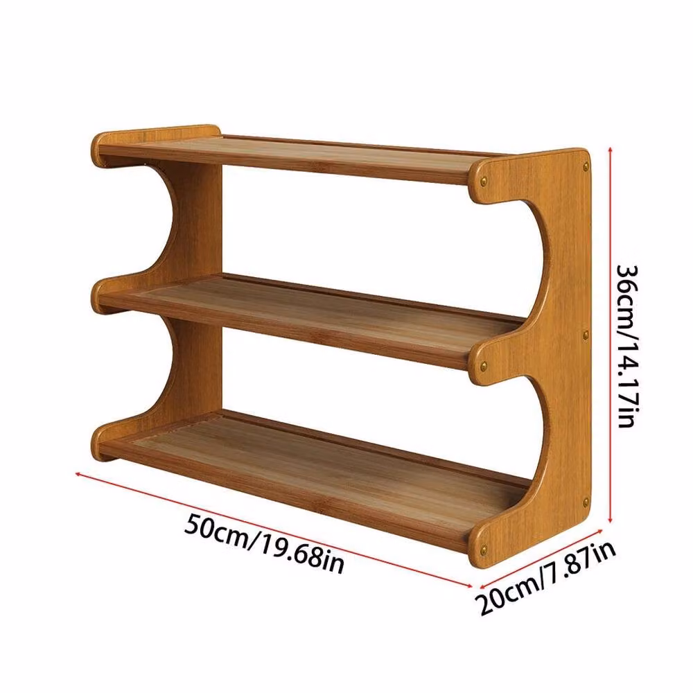 FORGEVIO 3-Tier Vertical Shoe Rack in Brown, W: 50 cm, D: 20 cm, H: 36 cm – 2
