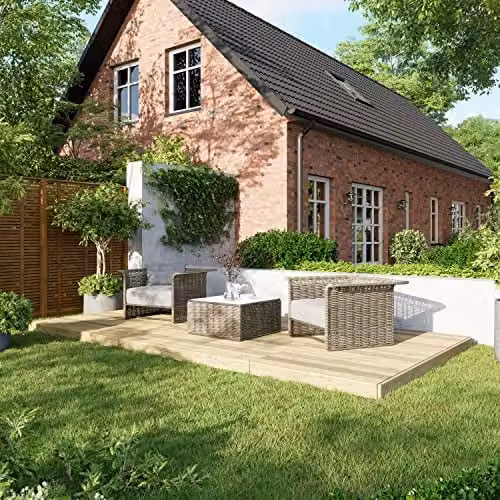 Powersheds Premium Wooden Decking Kit in Brown and Beige
