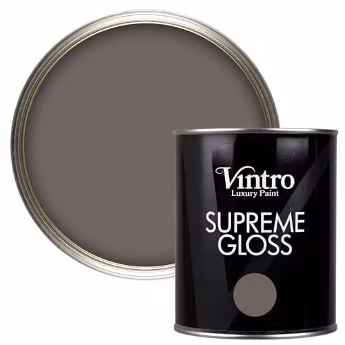 Vintro High Gloss Water Based Interior and Exterior Paint for Walls, Wood and Trim, Taupe Fresco, 1 Litre