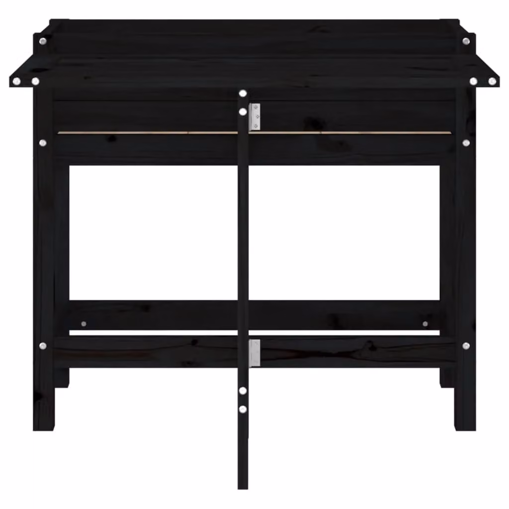 Berkfield Home Rustic Black Solid Wood Pine Garden Planter with Folding Tabletop – 4