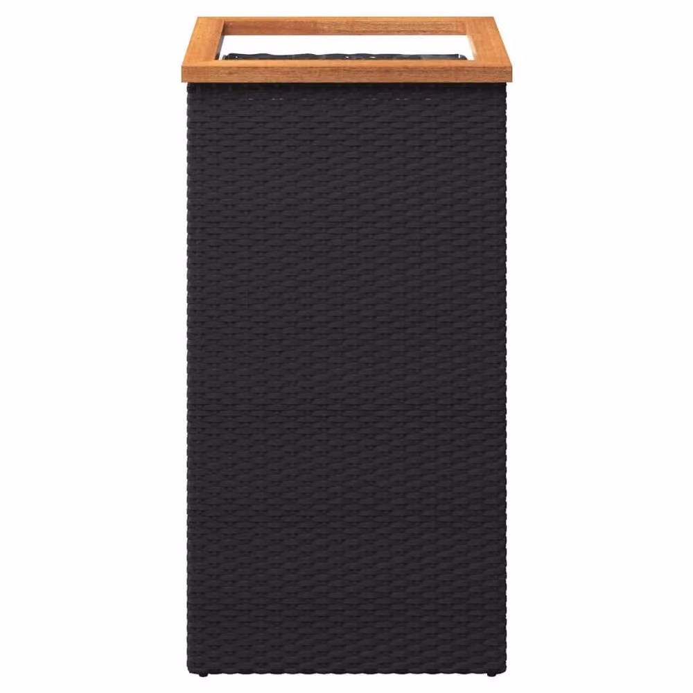 Berkfield Home Black Poly Rattan Planter W/D/H: 40 x 40 x 80 cm – 3