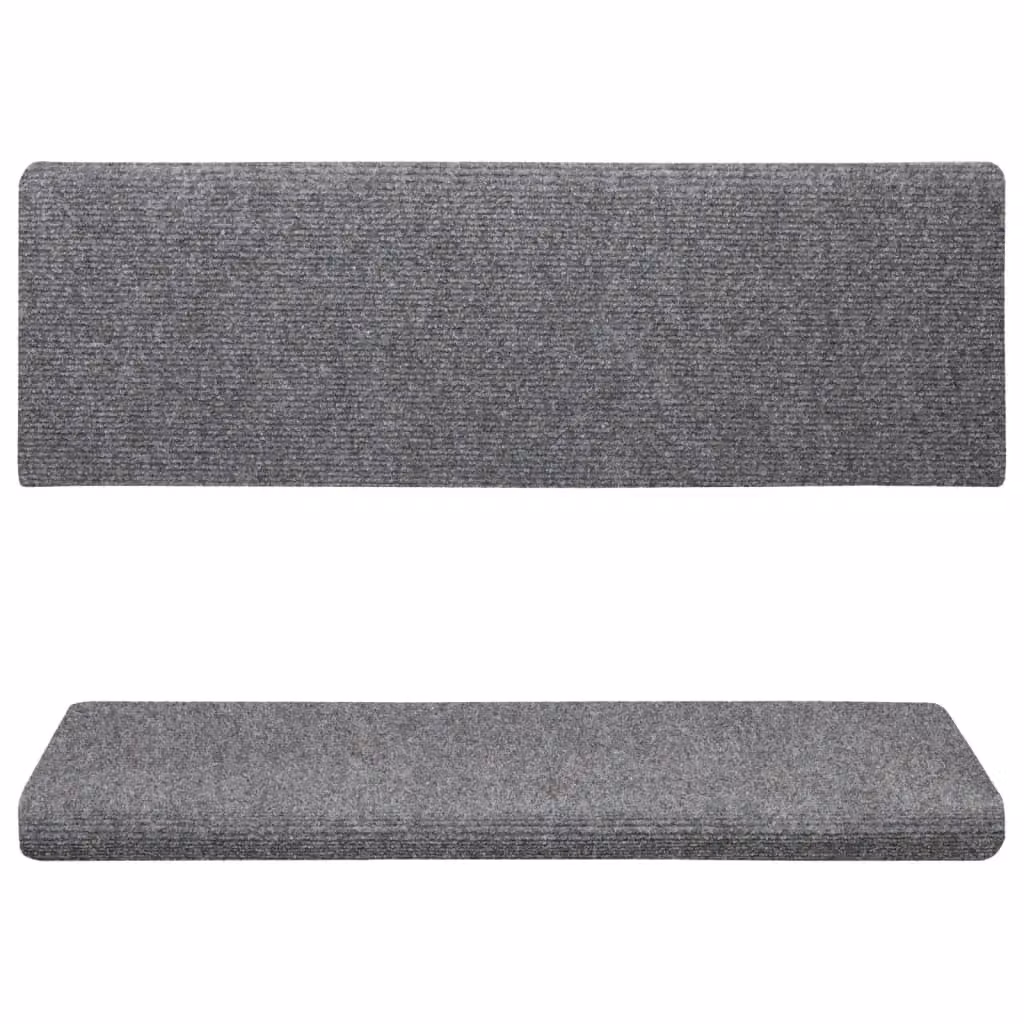 Berkfield Home 15 Piece Needle Punch Stair Mats, Light Grey, W/D/H: 65 x 21 x 4 cm – 3