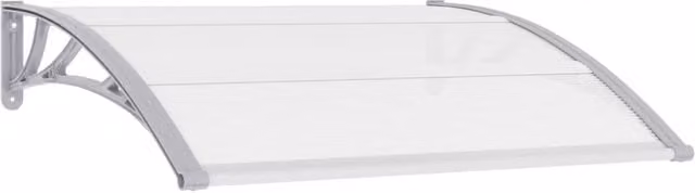 Berkfield Home Grey Polycarbonate Door Canopy W: 120 cm, D: 100 cm