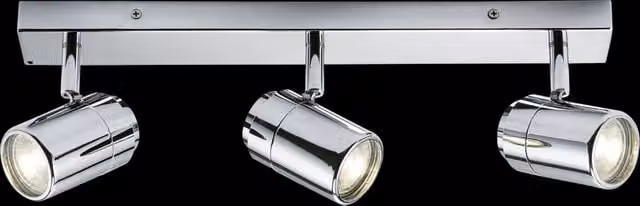 Netlighting GU10 Triple Bar Spotlight in Chrome and Grey, 20W, IP44, Dimmable and Adjustable