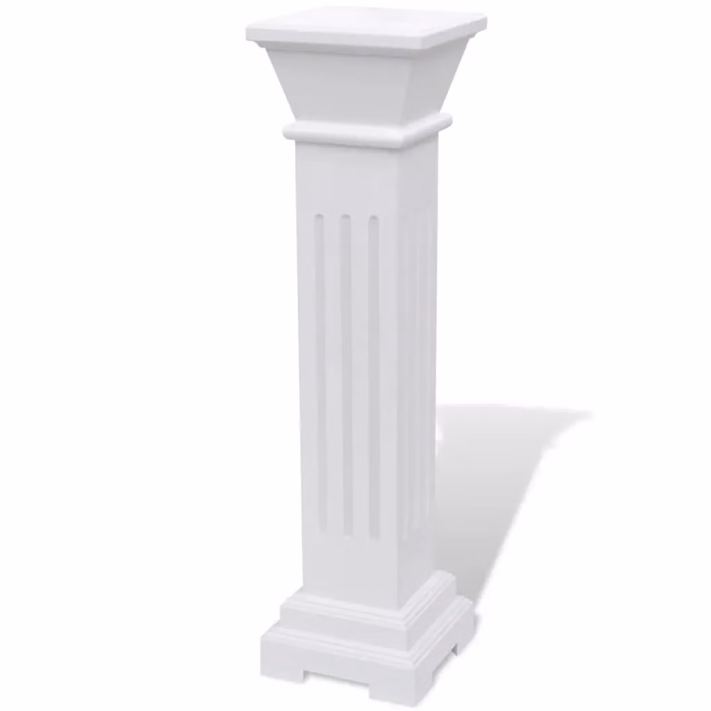Berkfield Home Classic Square Pillar Plant Stand in White Lacquered MDF – 2