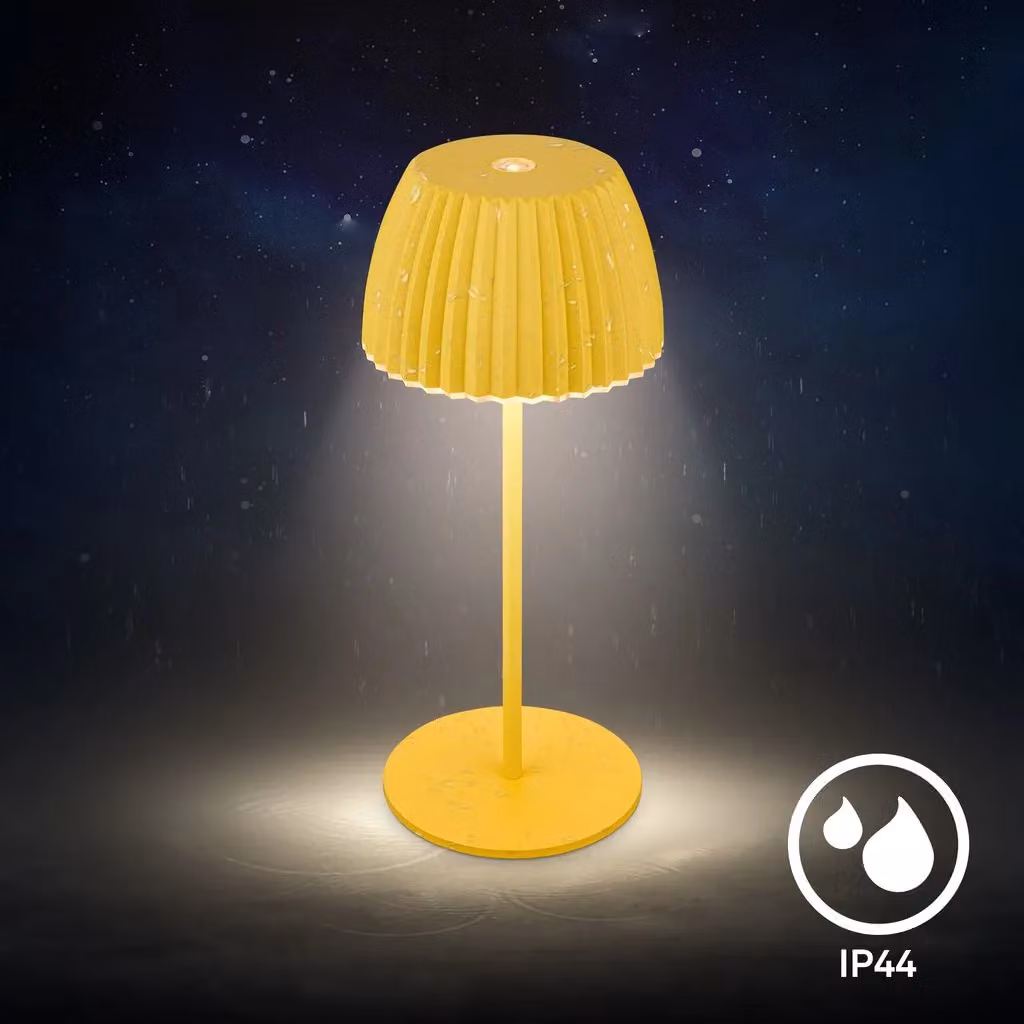 Briloner Riffle Mini Rechargeable LED Table Lamp, Yellow, W/D/H: 8.5 x 8.5 x 20 cm – 4