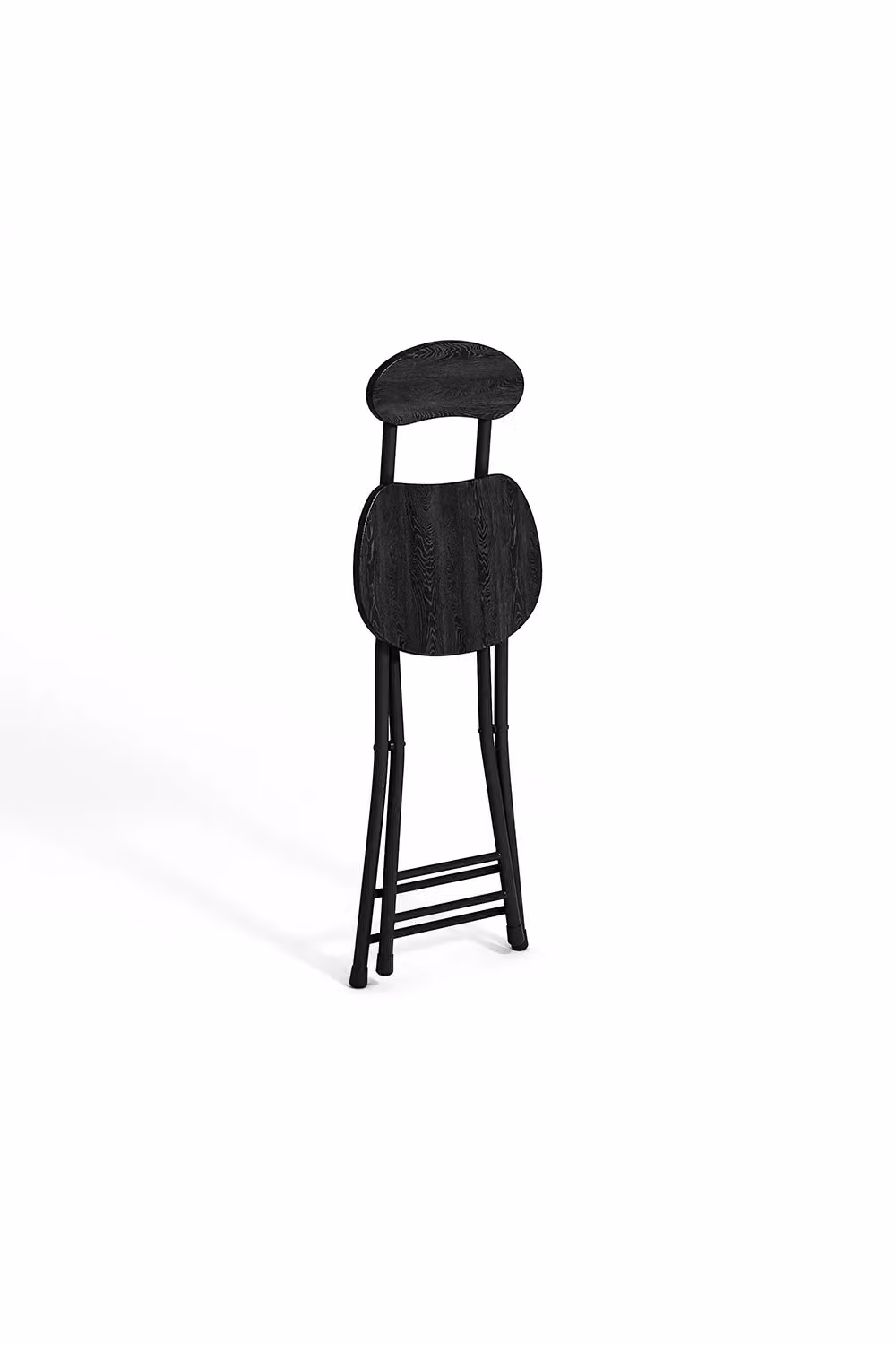Livingandhome Set of 2 Modern Black Wooden Folding Dining Chairs with Metal Legs – 3