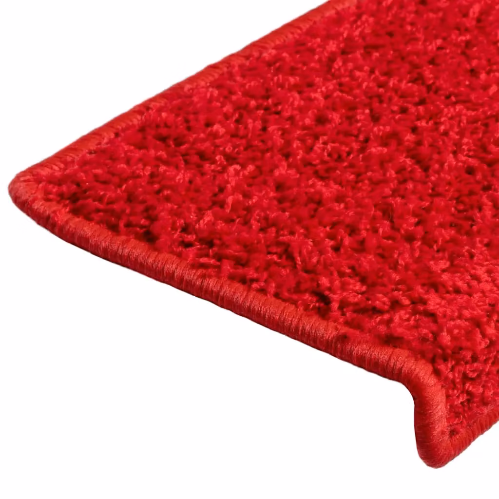 Berkfield Home Red Self-Adhesive Carpet Stair Treads, 15 Pieces, W: 65 cm, D: 21 cm, H: 4 cm – 4