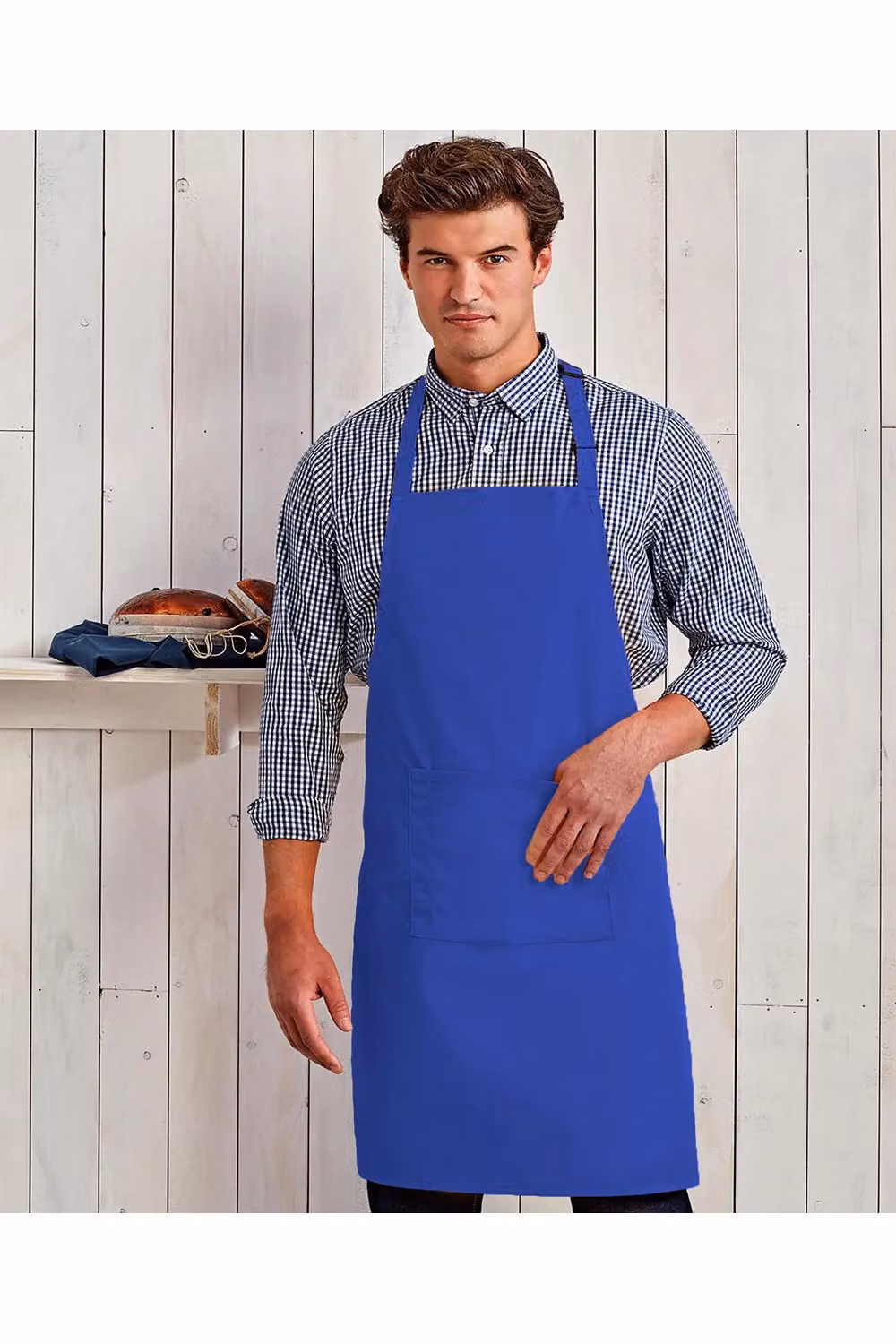 Premier Women's Bip Apron with Pocket in Blue – 2