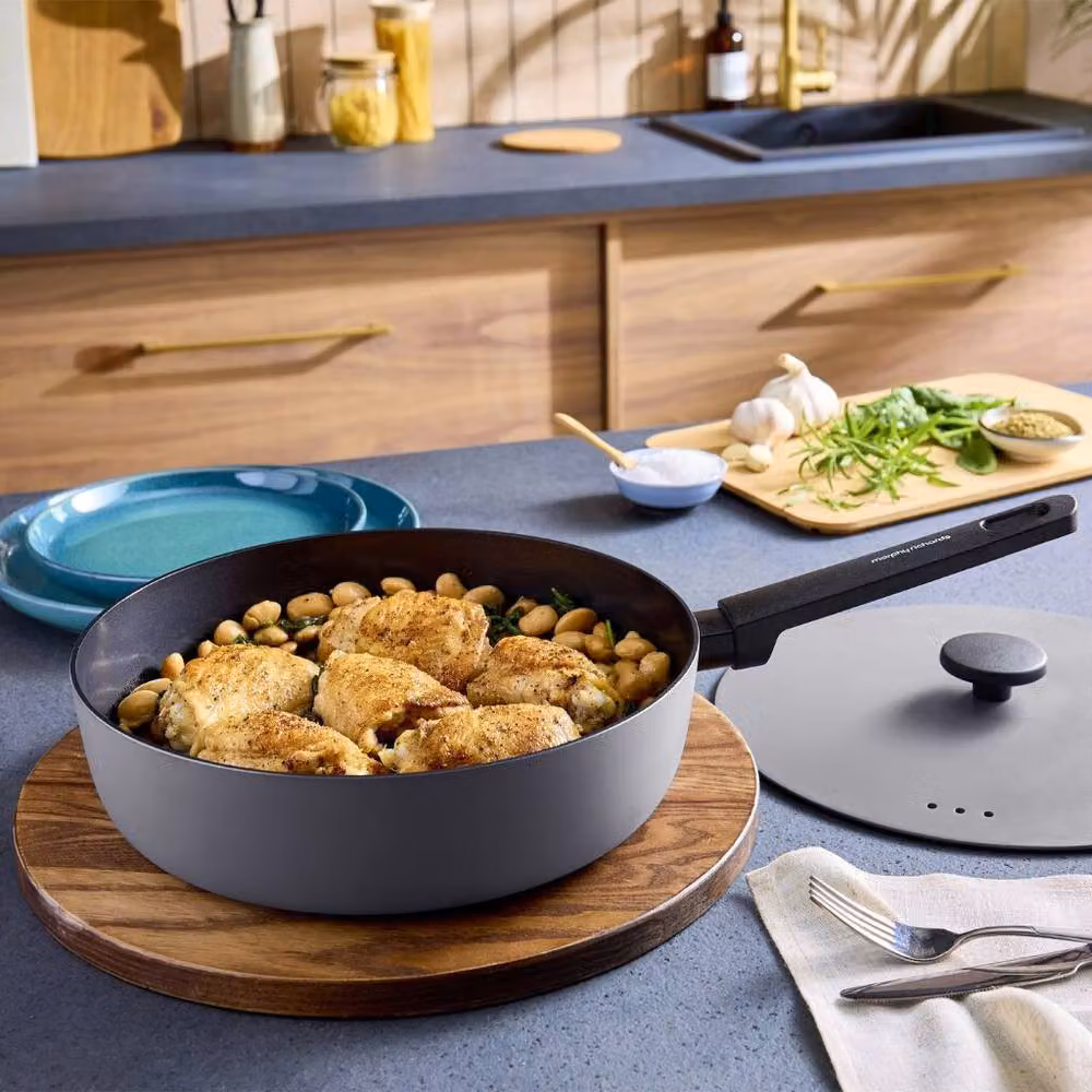 Morphy Richards Non-Stick Forged Aluminium Saute Pan, Grey, 28 cm – 2