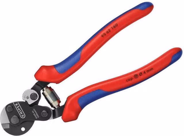 Knipex Red Wire Rope and Bowden Cable Cutter, 160 mm