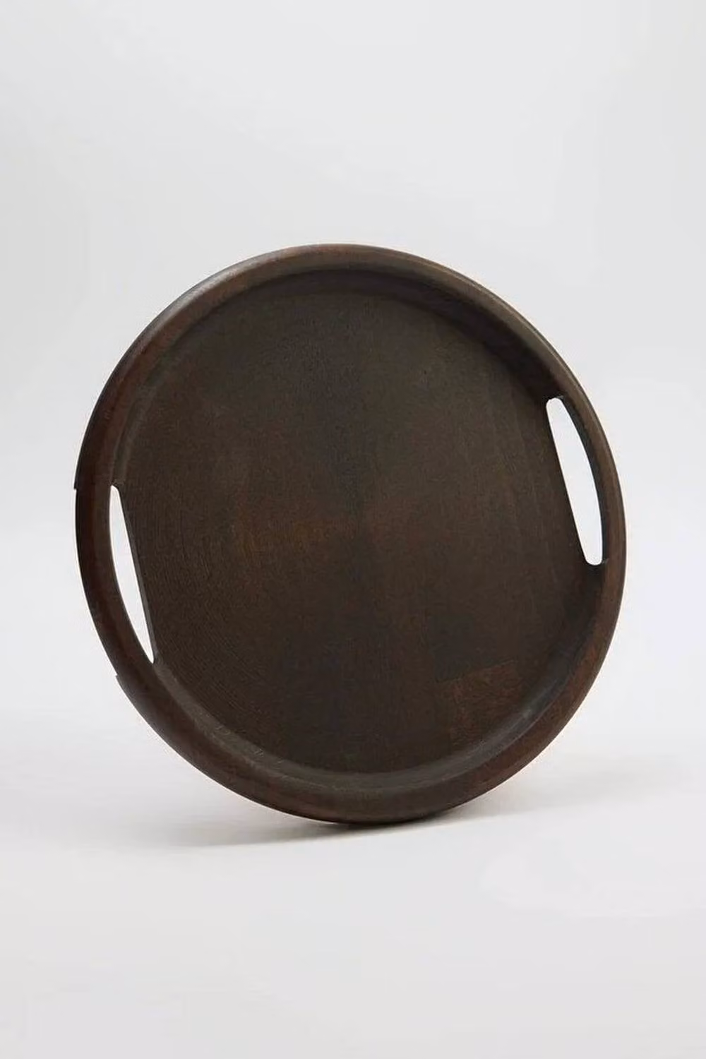 WOVCOR Round Solid Beech Wood Serving Tray, Brown, Diameter: 30 cm – 2