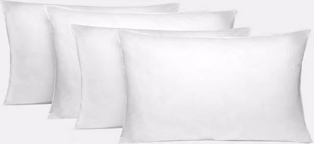 Brentfords Pack of 4 Medium Support Hollow Fibre Pillows, White, W: 71 cm, H: 46 cm