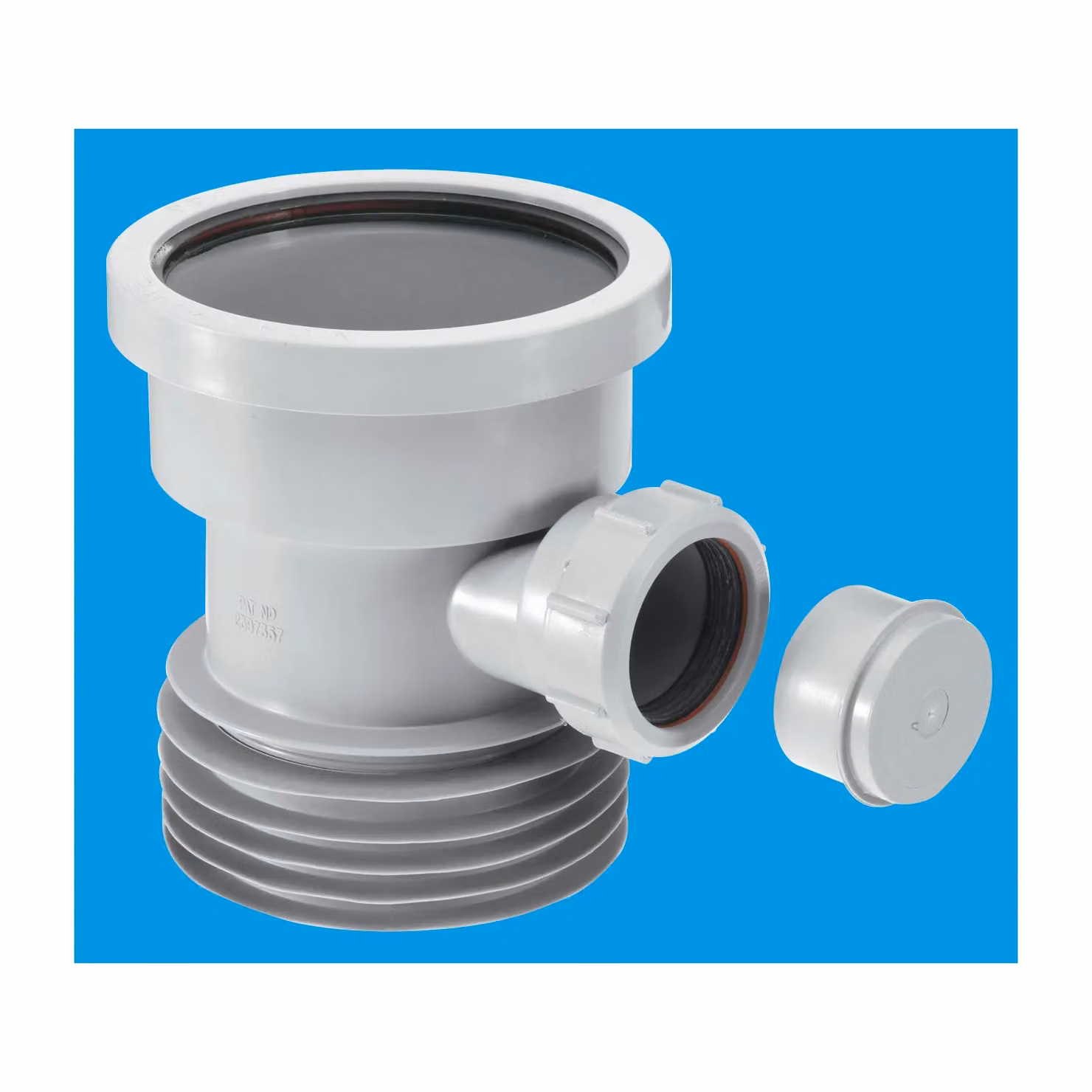 McAlpine Grey Plastic 110mm Drain Connector with 1.5 inch Branch – 2