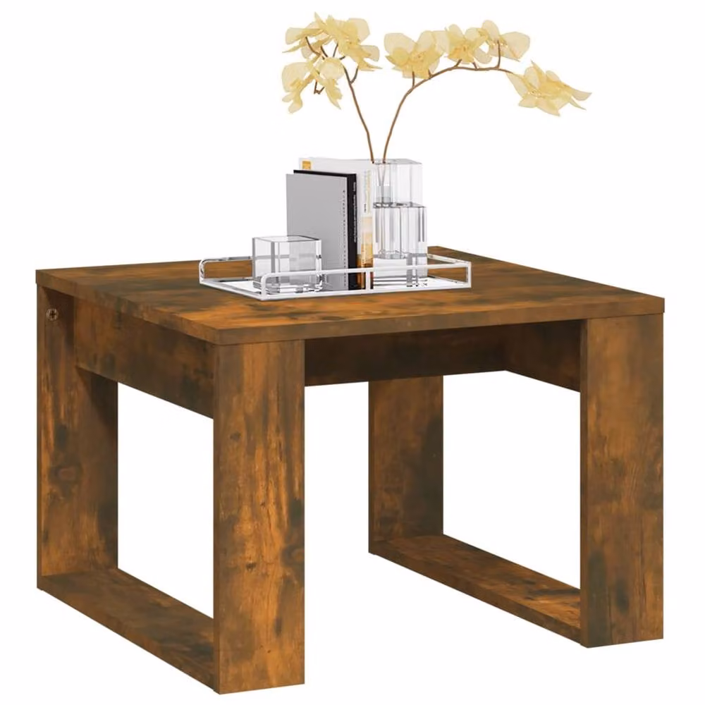 Berkfield Home Smoked Oak Side Table in Brown, W/D/H: 50 x 50 x 35 cm – 3
