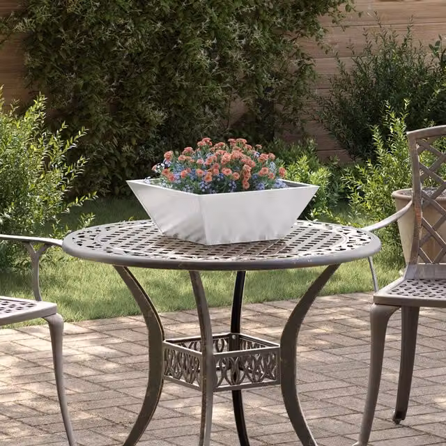 Berkfield Stainless Steel Garden Bowl Planters, Silver, 5 Pack, W/D/H: 40 x 40 x 15 cm – 1