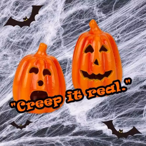 VFM e-Store Halloween LED Pumpkin Tabletop Decorations, 2 Pack, Orange and Multicolour – 4