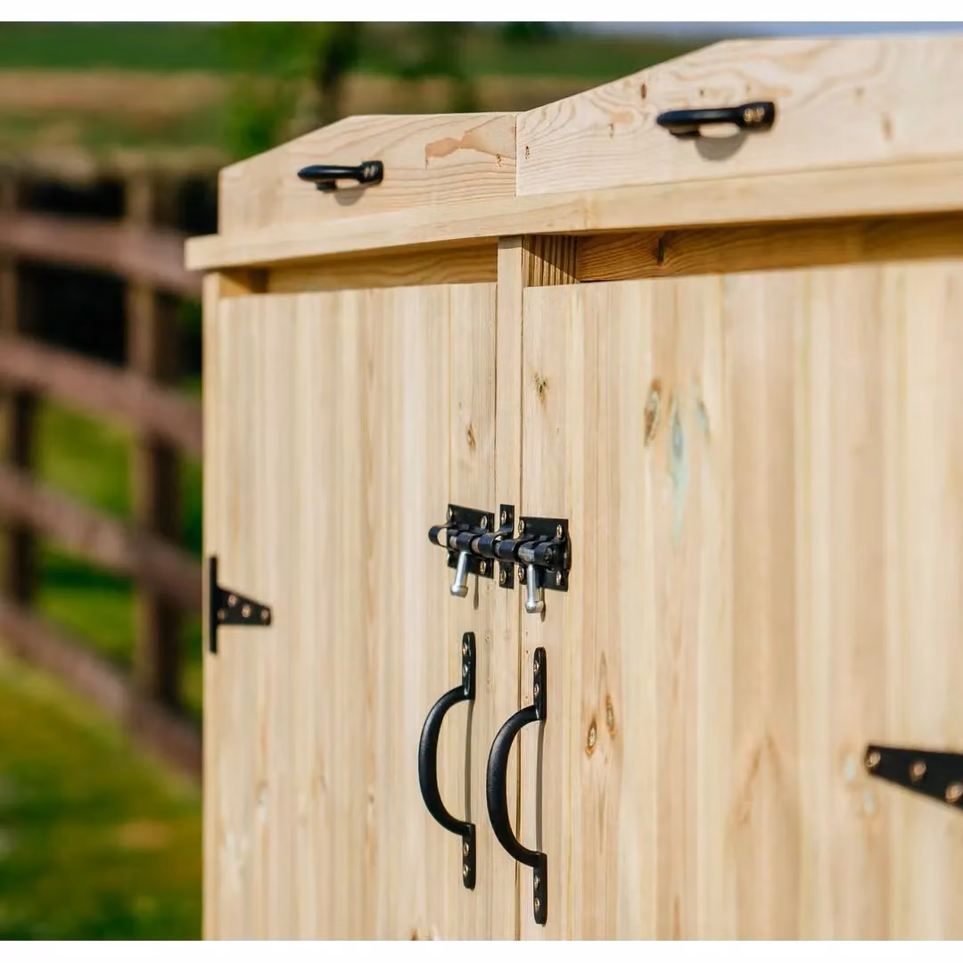 Buttercup Farm Chatburn Bin Store in Brown, Fits 2x 180L/240L Wheelie Bins and 2x Boxes, W/D/H: 203 x 80.4 x 120 cm – 4