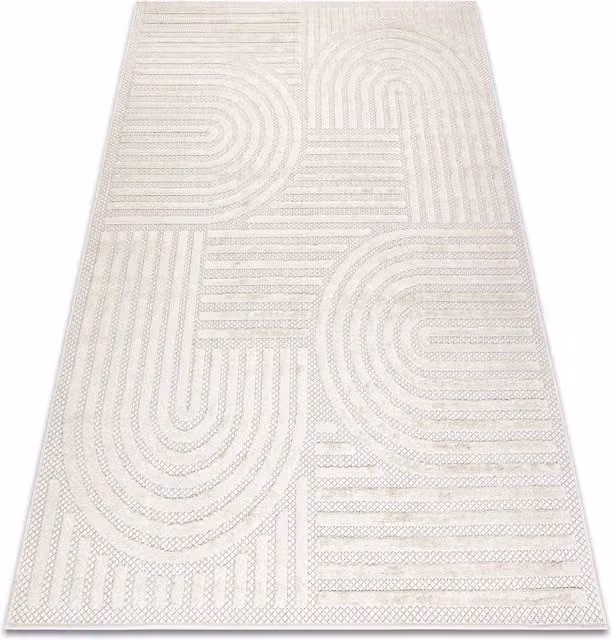 RugsX Santo Geometric Rug in White, W/D: 120 x 170 cm