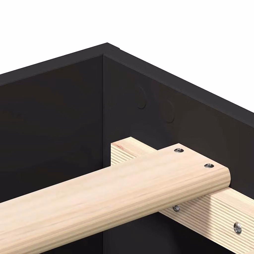 Berkfield Home Black Engineered Wood Bed Frame, W/D/H: 90 x 200 cm – 3
