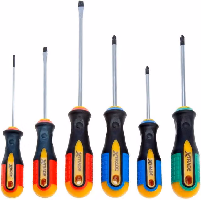 XTrade 6-Piece Manual Screwdriver Set, Multicoloured