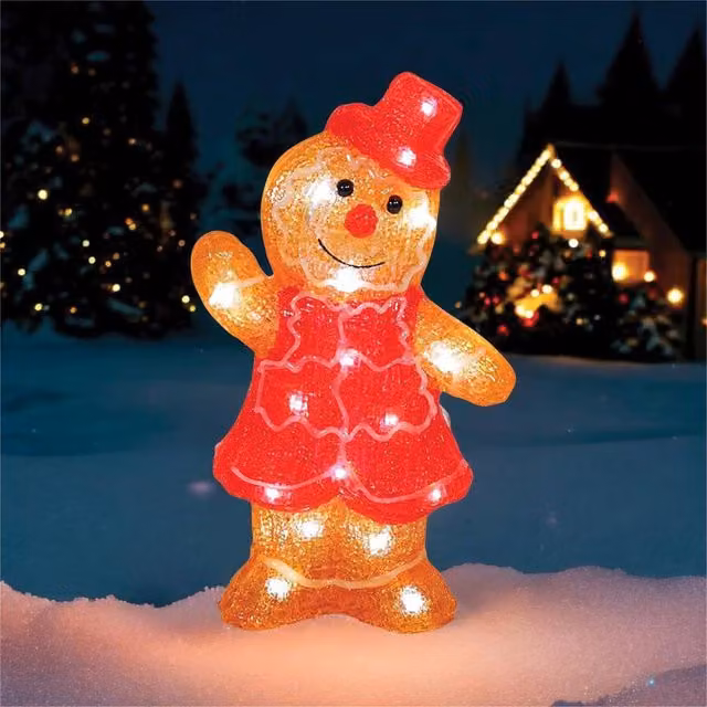 mysmartbuy Gingerbread Lady LED Christmas Decoration, Warm White, Height: 31 cm – 1
