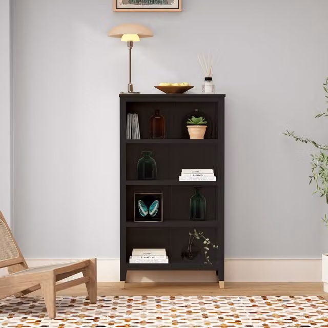 Cabinet Bits Palazzi Narrow Black Bookcase