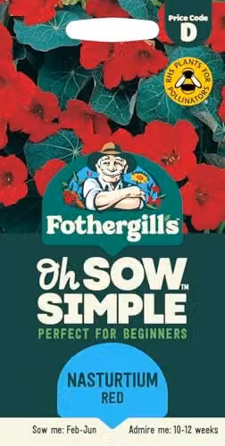 Mr Fothergill's Oh Sow Simple Red Nasturtium Flower Seeds