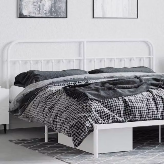 Berkfield Home White Metal Headboard – 1