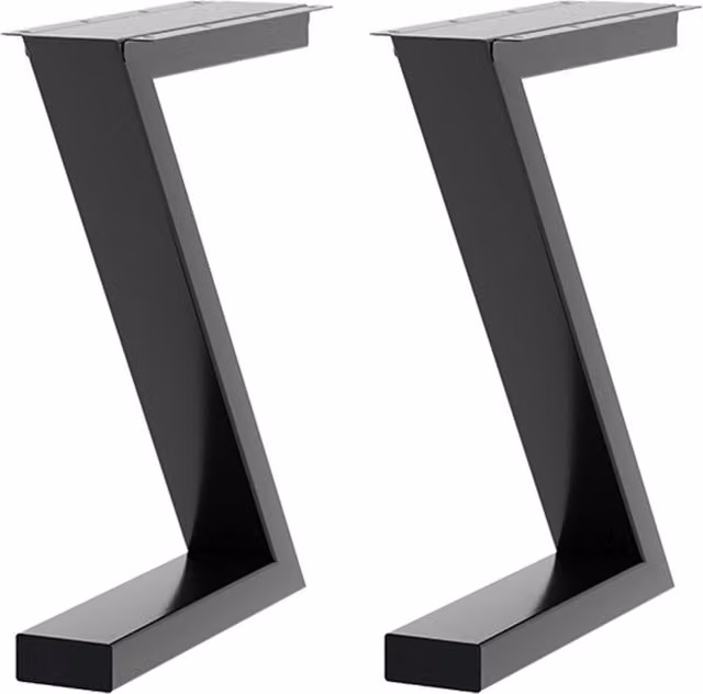 Living and Home Black Z-shaped Anti-Slip Metal Furniture Replacement Legs for Coffee Tables and Benches, Set of 2, Height: 40 cm – 1