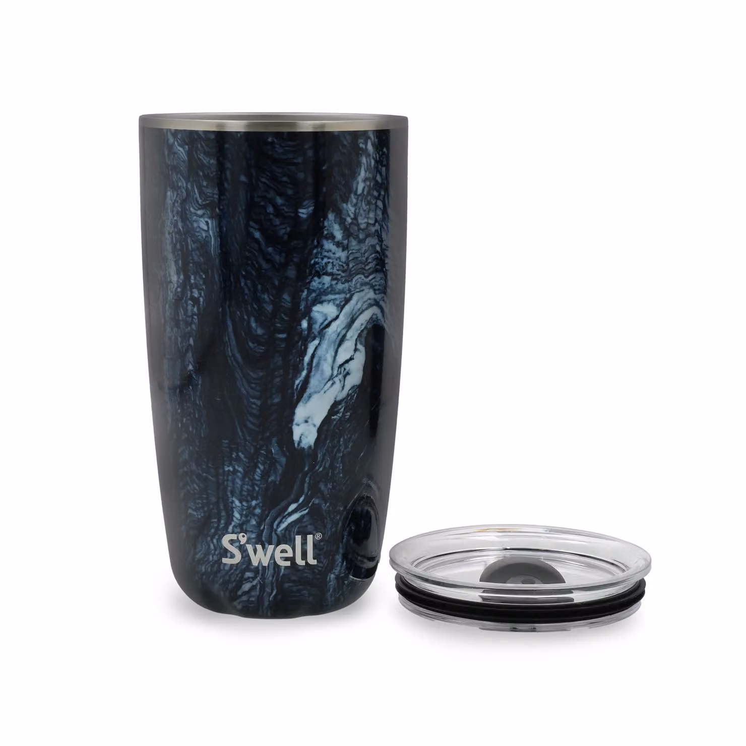 S'well Azurite Marble Tumbler with Lid, Blue and Multicolour, 530ml – 5