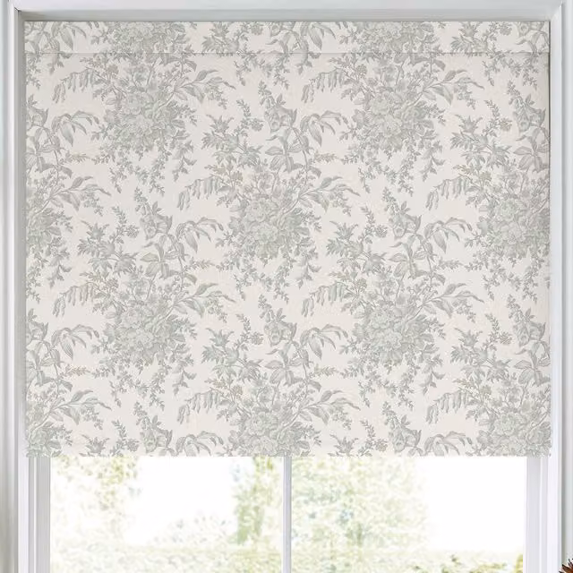 Laura Ashley Picardie Made to Measure Blackout Roller Blind in Fennel Green Floral Polyester