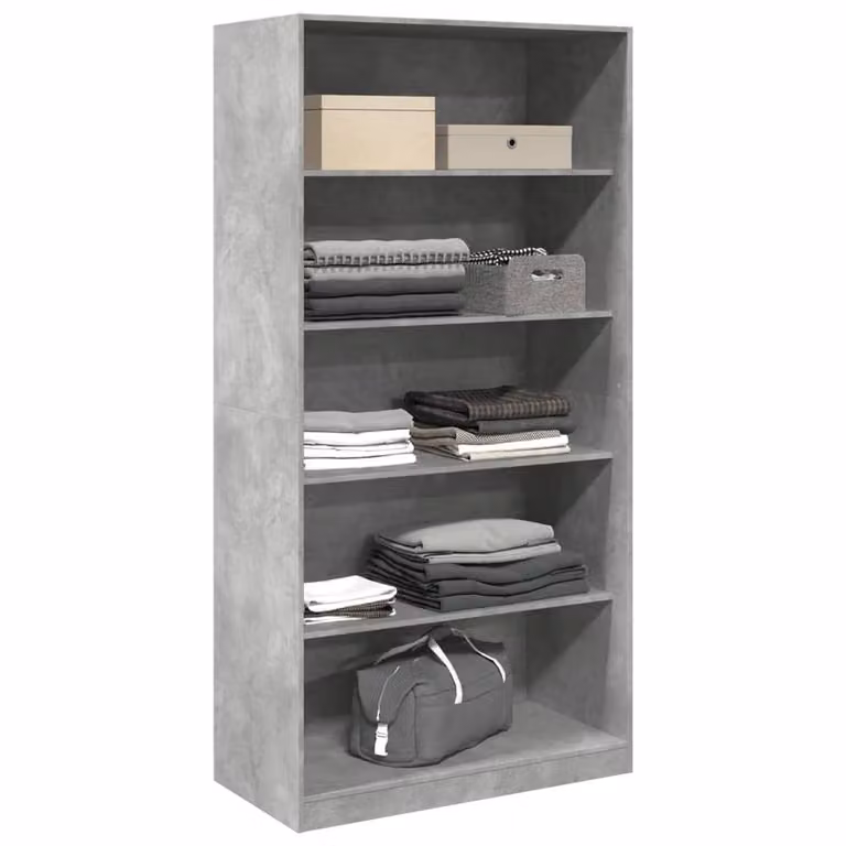 Berkfield Home Minimalist Wardrobe in Concrete Grey, W/D/H: 100 x 50 x 200 cm