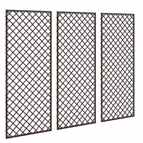 Outsunny Decorative Wood Garden Trellis for Climbing Plants, Brown, H: 112.0 cm x W: 43.0 cm x D: 2.0 cm
