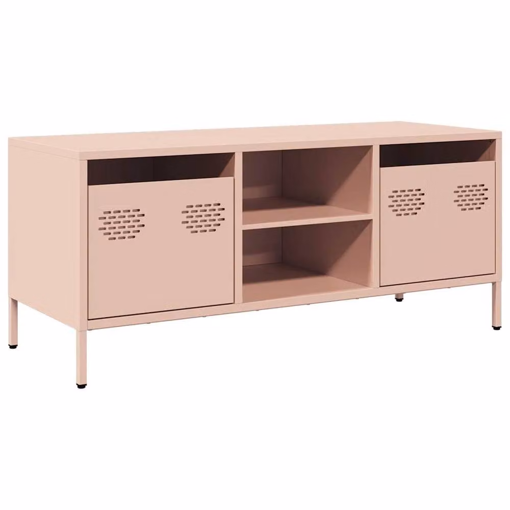 Berkfield Home Pink Modern TV Cabinet in Matt Cold-rolled Steel, W/D/H: 101.5 x 39 x 43.5 cm – 3