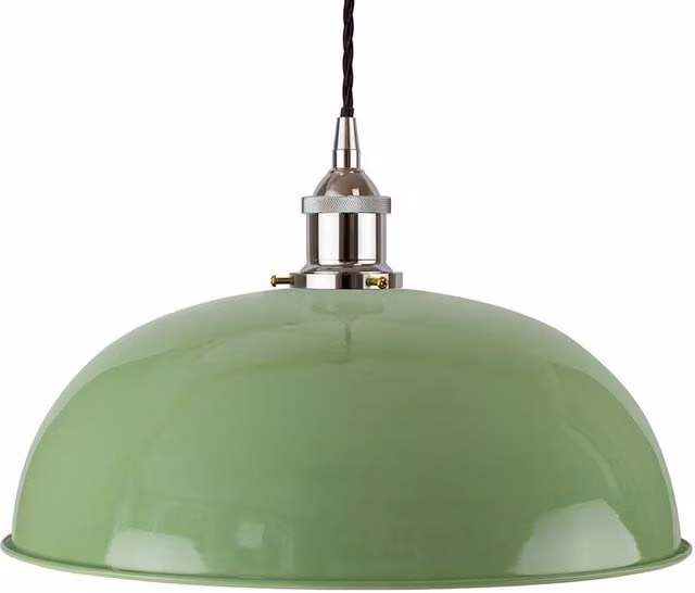 SE Home Worcester Pendant Light in Mint Green and Black with Nickel Details