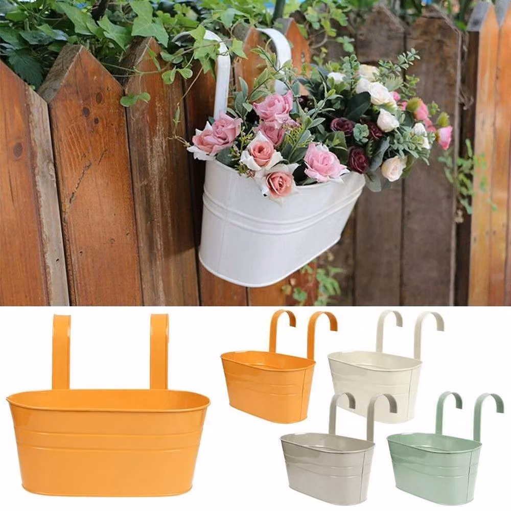 EONLION Metal Plant Flower Pot Fence in Orange – 5