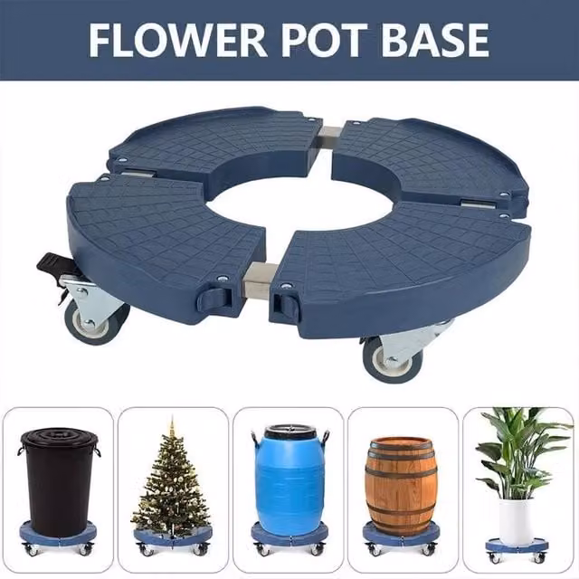 SPETLEK Heavy Duty Plant Pot Trolley Mover Stand on Wheels in Blue