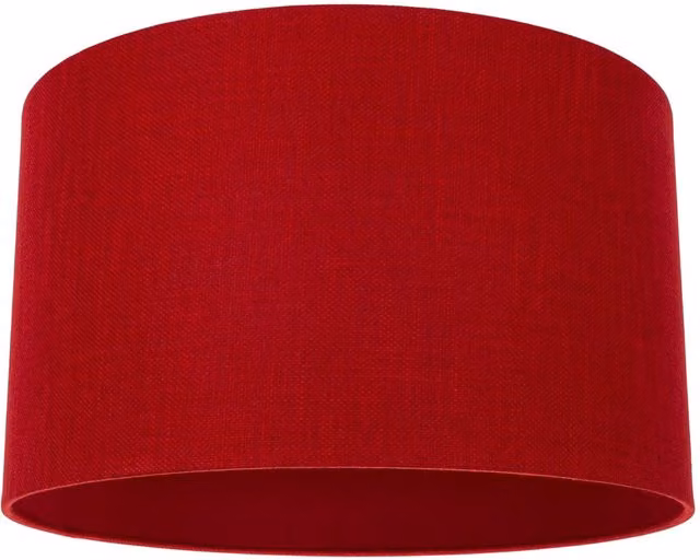 Happy Homewares Red and White Round Fabric Drum Lampshade, Diameter: 30.48 cm – 4